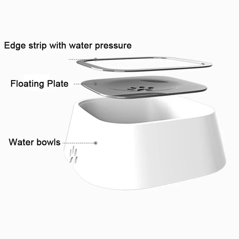 Dog Water Bowl Splash Proof Anti Spill Slow Feeder Dish Cat Water Bowl No Slip Dispenser Drinking for Dog Cat Portable Pet Bowl