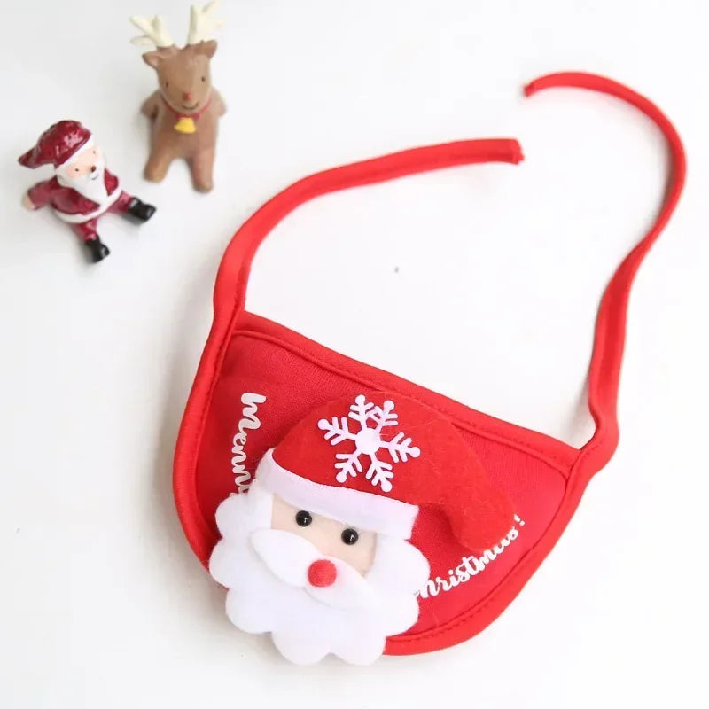 Christmas Hat Pets Clothes Bibs Puppy Cap Costume Accessories Xmas Home Decoration 2024 New Year Gift Bandana