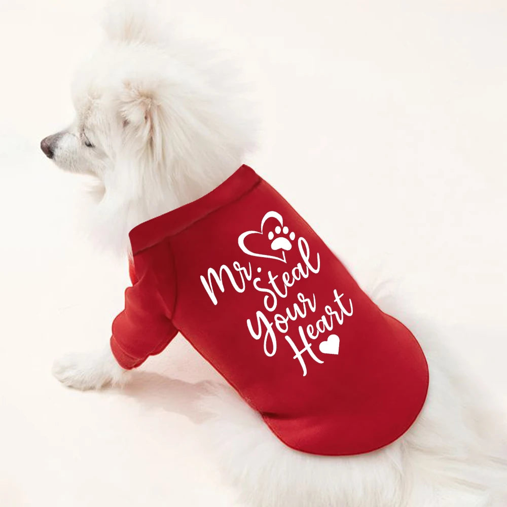 My Mom Is My Valentine Ptint Pet Dog Clothes Valentines Dogs Hoodie Sweater Valentine's Day Dog Gifts Ropa Para Bulldog Ingles