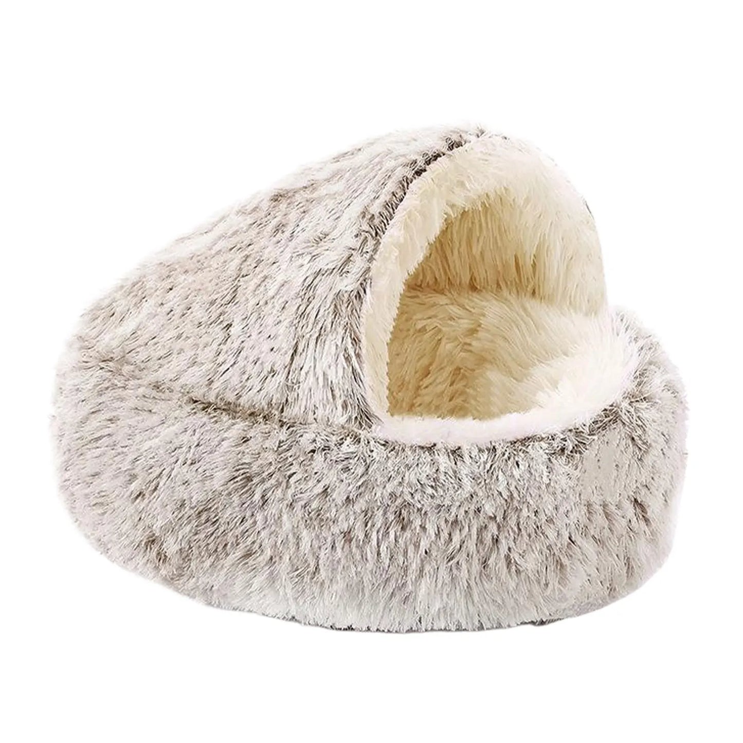 Cat Bed Pet Mattress Warm Soft Plush Pet Bed with Cover Round Cat Dog Sleeping Nest Cave Winter Warm Tool for Small Dogs Kitten