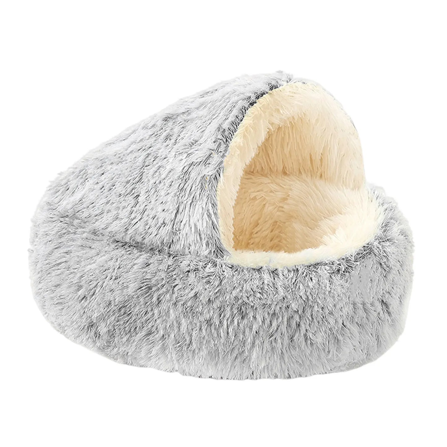 Cat Bed Pet Mattress Warm Soft Plush Pet Bed with Cover Round Cat Dog Sleeping Nest Cave Winter Warm Tool for Small Dogs Kitten