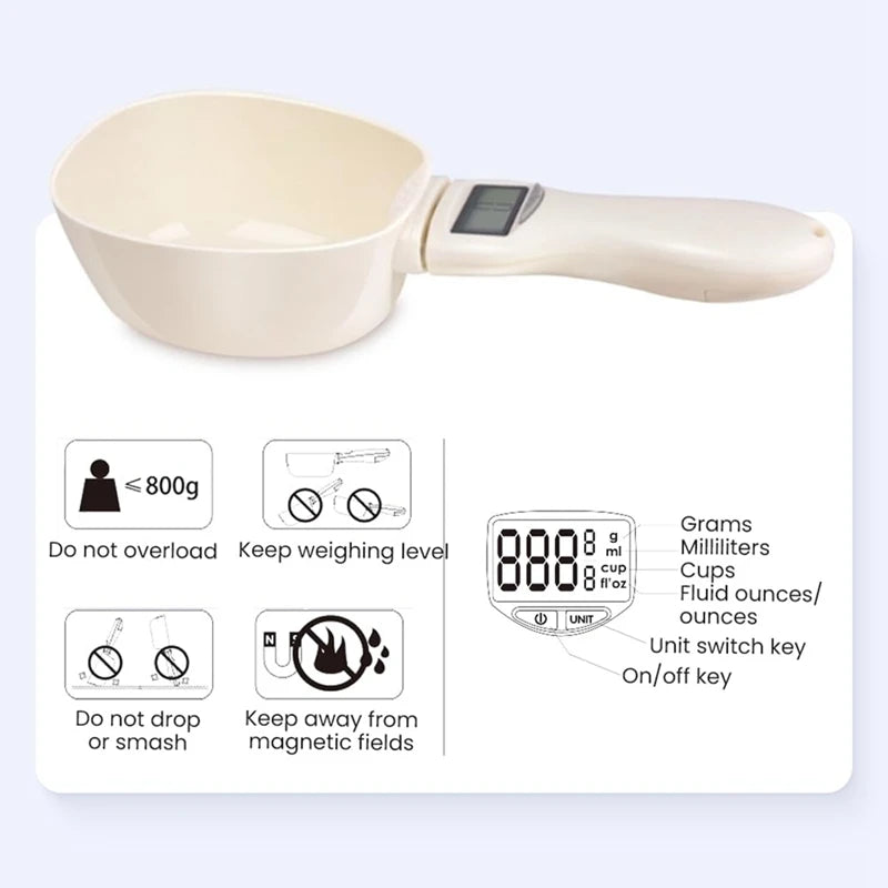 Food Measuring Scoop Scale  Kitchen Scale Spoon Digital Spoon Scale  For Pet Food Measuring Scoop-Regular Supplies