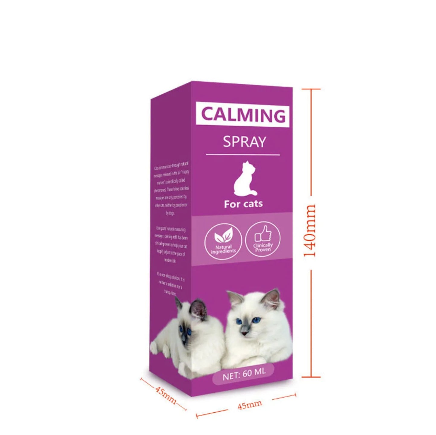 Cat Calming Spray - 60ml Cat Relaxer Spray | Cat Mood Soothing Spray, Promotes Relaxation, Cat Stress Relief Spray, Reduces Scratching Furniture, Helps to Support Restful Sleep for Your Cat