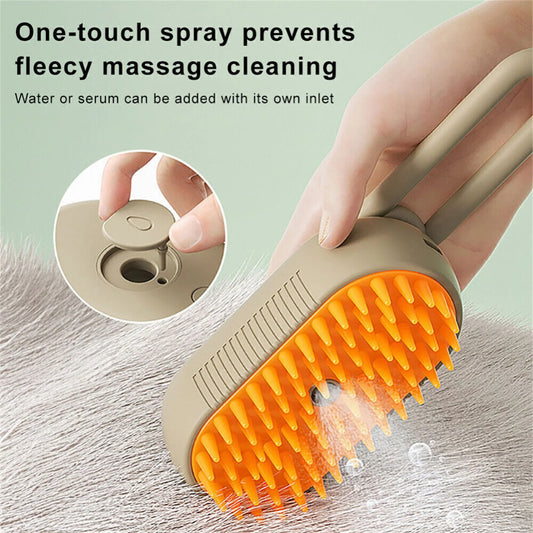 cats and dogs Steam Brush 3-in-1 | Electric grooming comb |offering hair removal | massage, and coat cleaning.