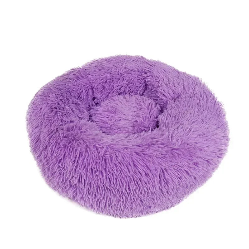 40-90cm Round Pet Bed for Large Dog Bed Super Soft Cat Bed Long Plush Dog House for Medium Dog House Winter Warm Sleeping