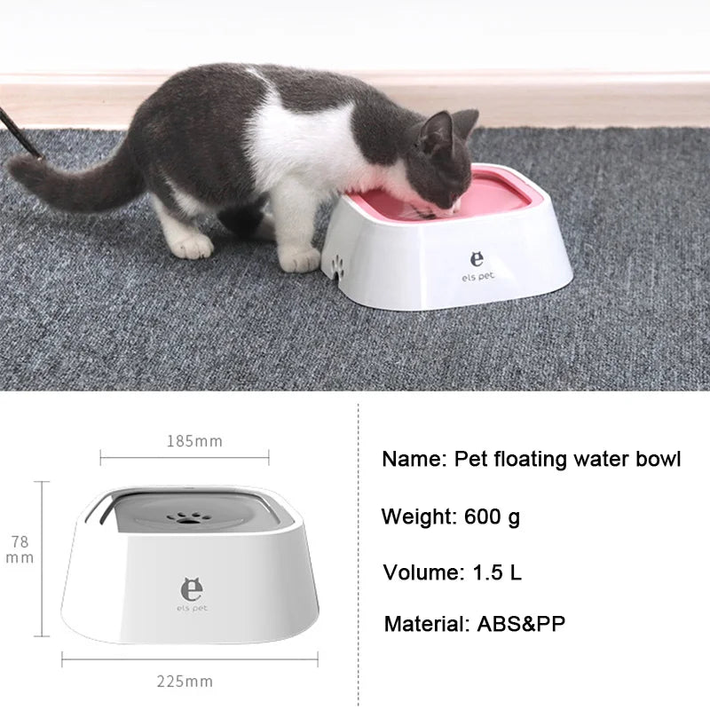 Dog Water Bowl Splash Proof Anti Spill Slow Feeder Dish Cat Water Bowl No Slip Dispenser Drinking for Dog Cat Portable Pet Bowl