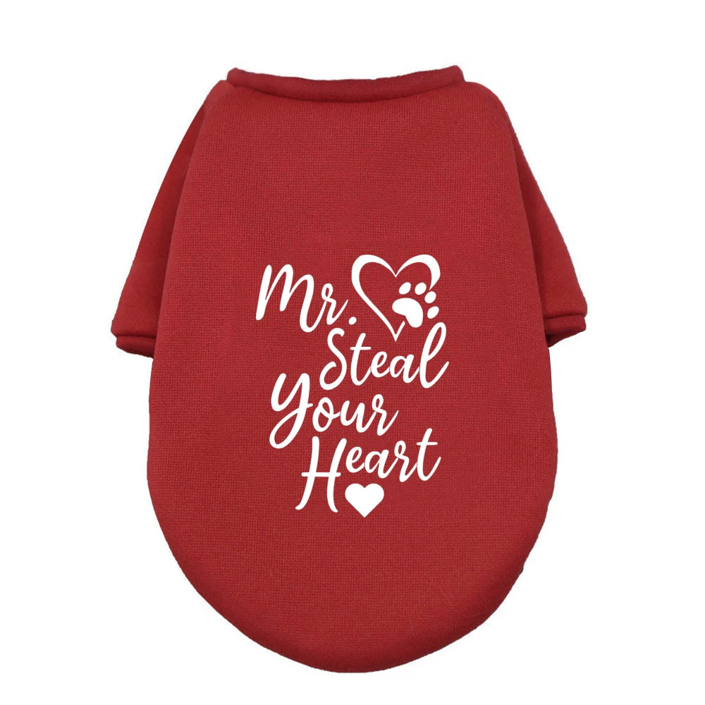 My Mom Is My Valentine Ptint Pet Dog Clothes Valentines Dogs Hoodie Sweater Valentine's Day Dog Gifts Ropa Para Bulldog Ingles