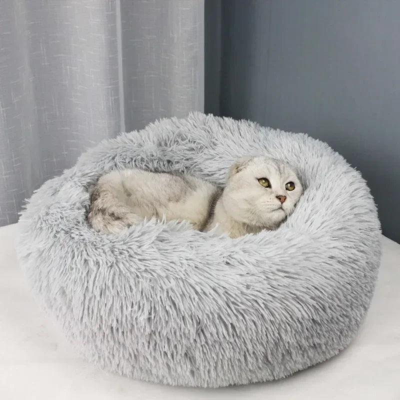 40-90cm Round Pet Bed for Large Dog Bed Super Soft Cat Bed Long Plush Dog House for Medium Dog House Winter Warm Sleeping